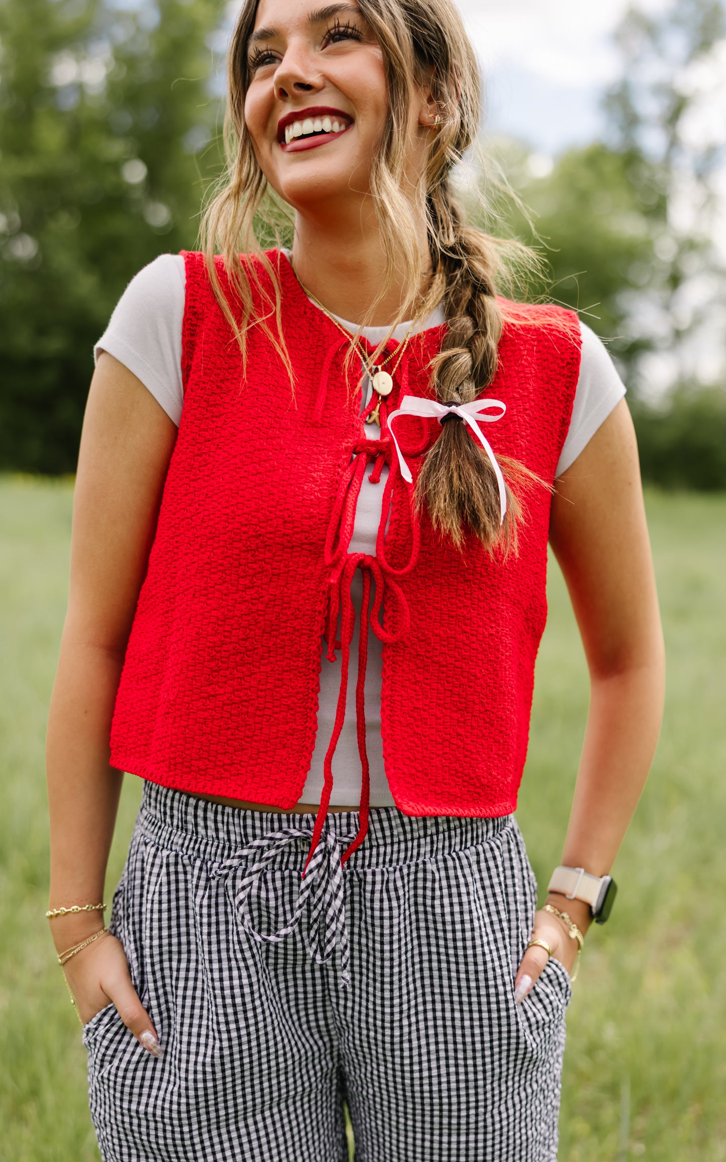 Lily Lace Up Vest