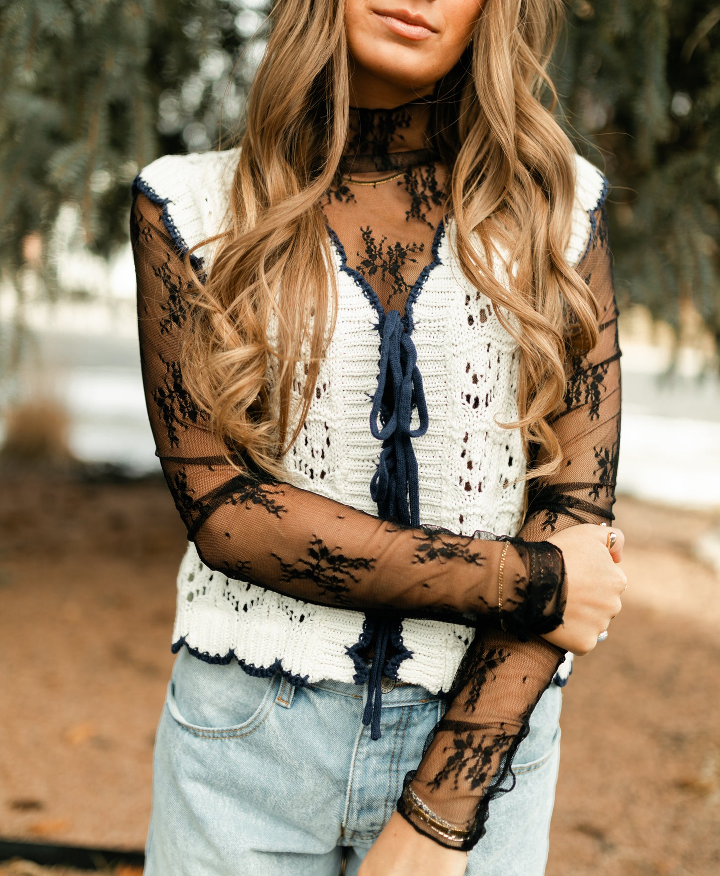 Olivia Mesh Top Black