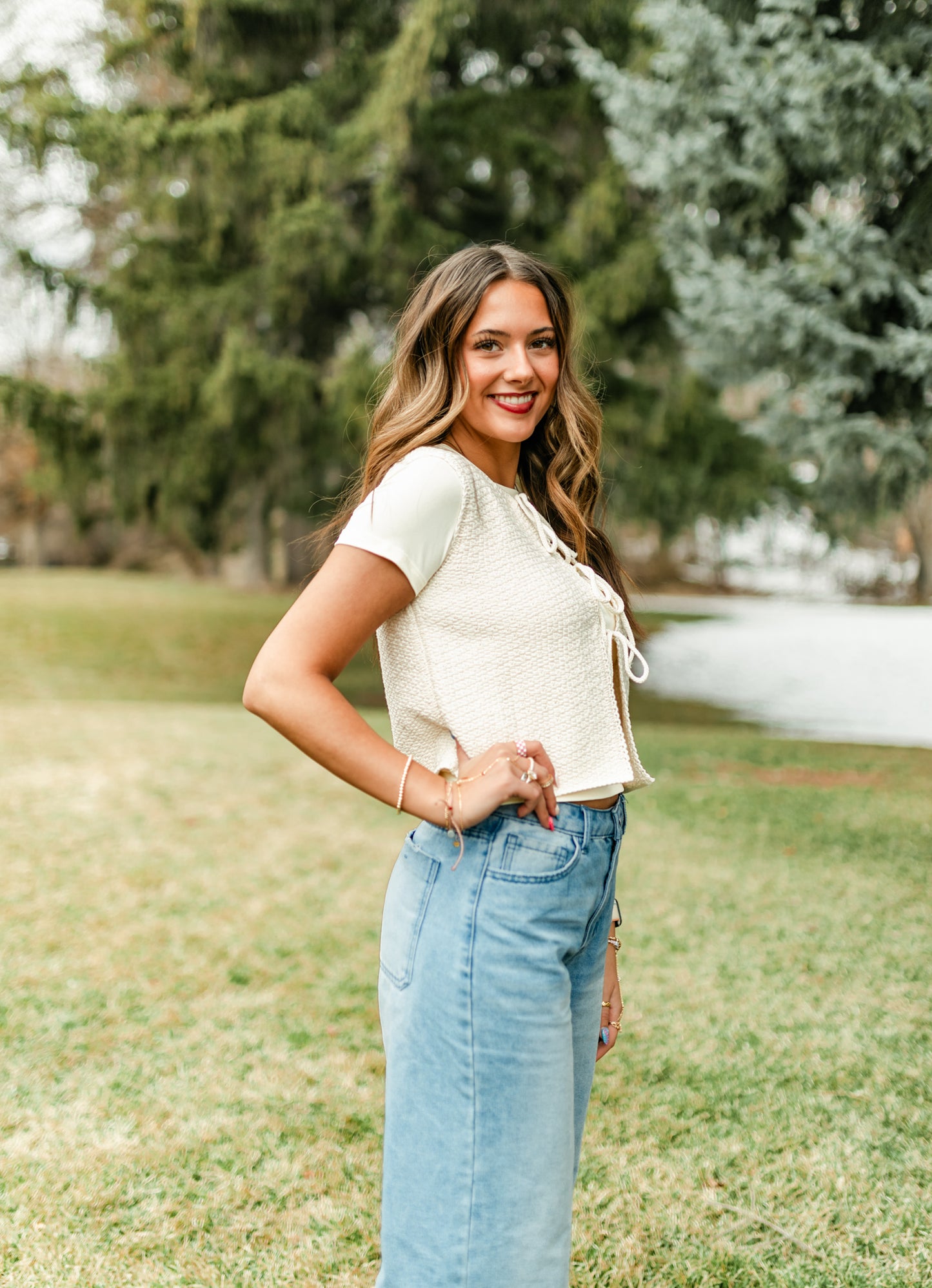 Lily Lace Up Vest