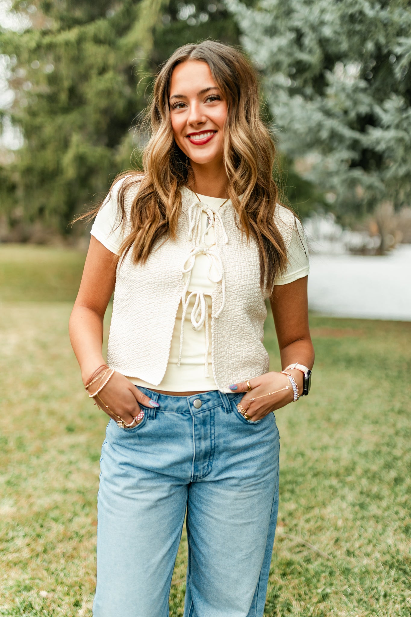 Lily Lace Up Vest