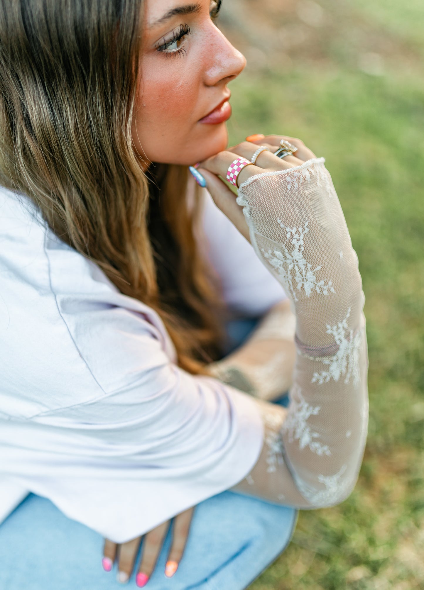 Olivia Mesh Top Cream