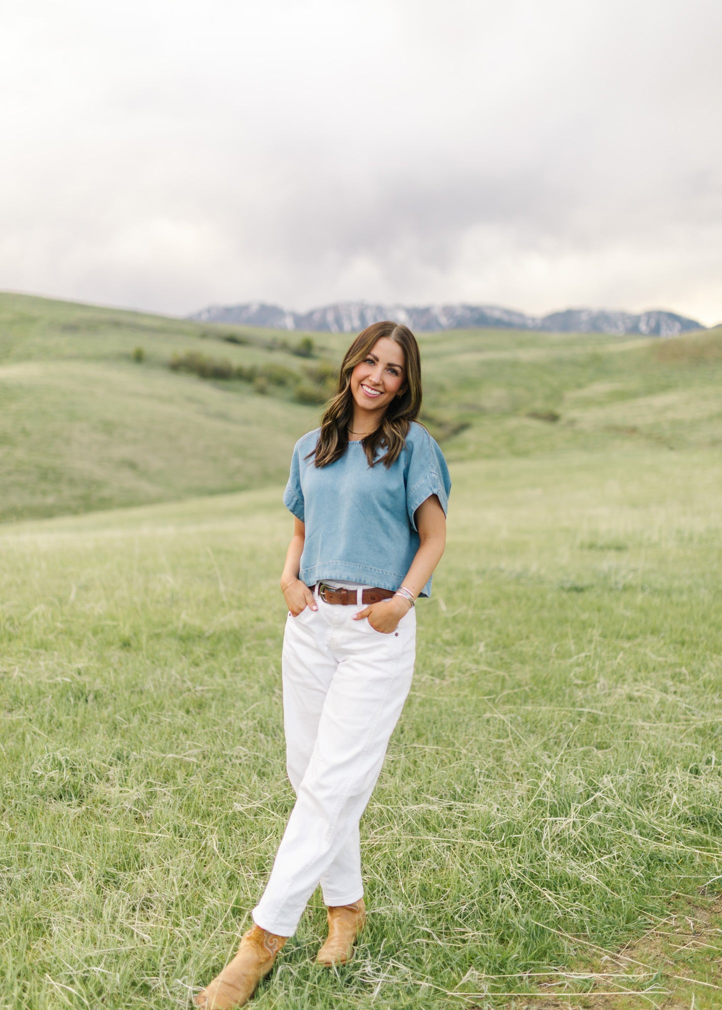 Denim Chambray Top