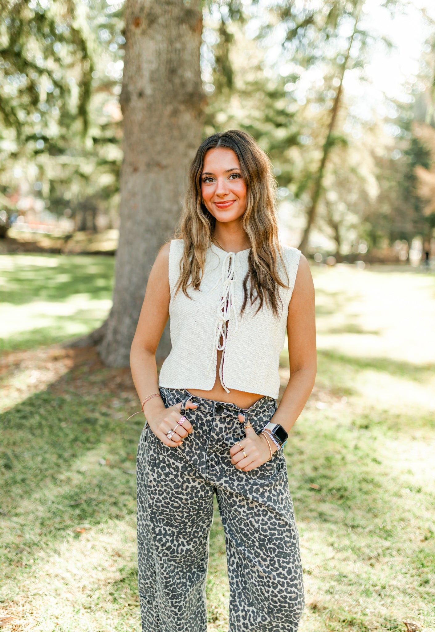 Leopard Barell Jeans