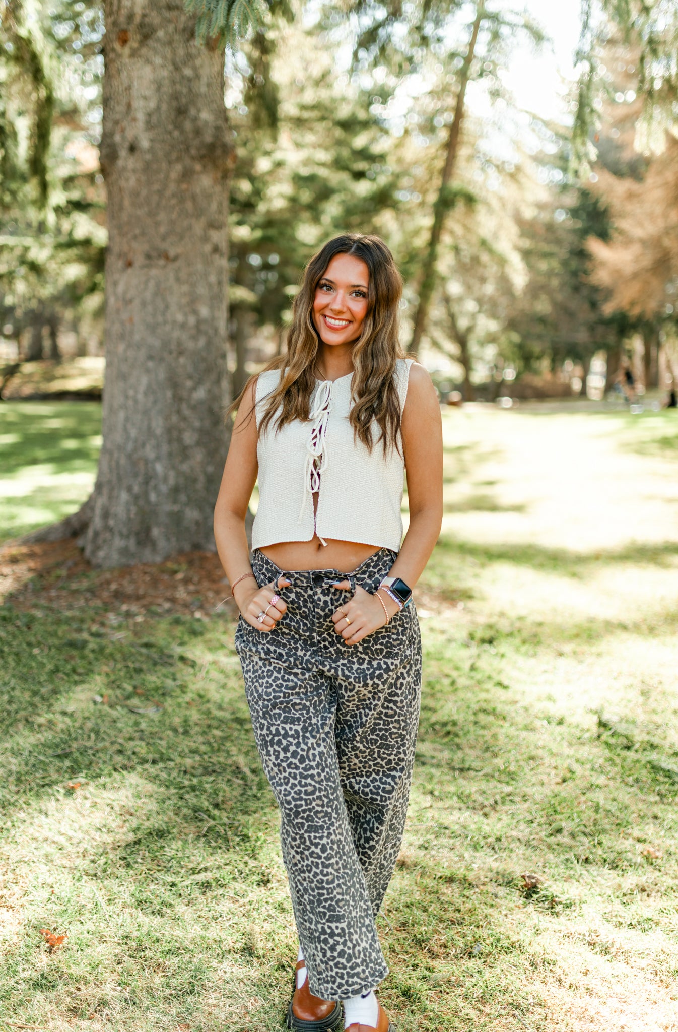 Leopard Barell Jeans