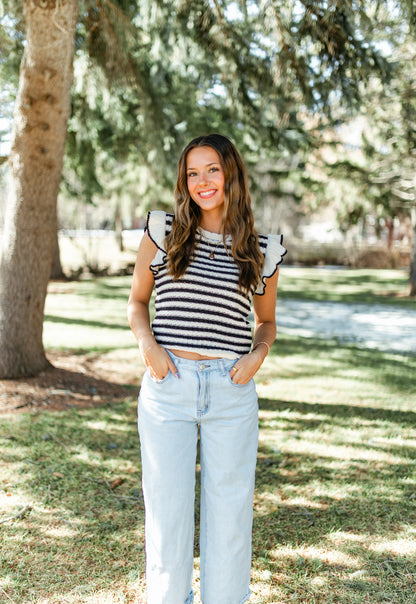 Stripe Ruffle Top