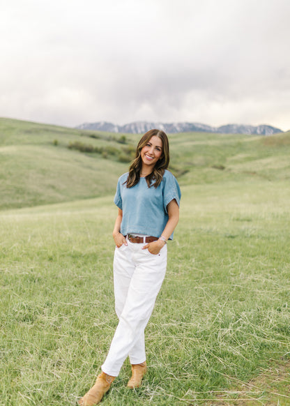 Denim Chambray Top