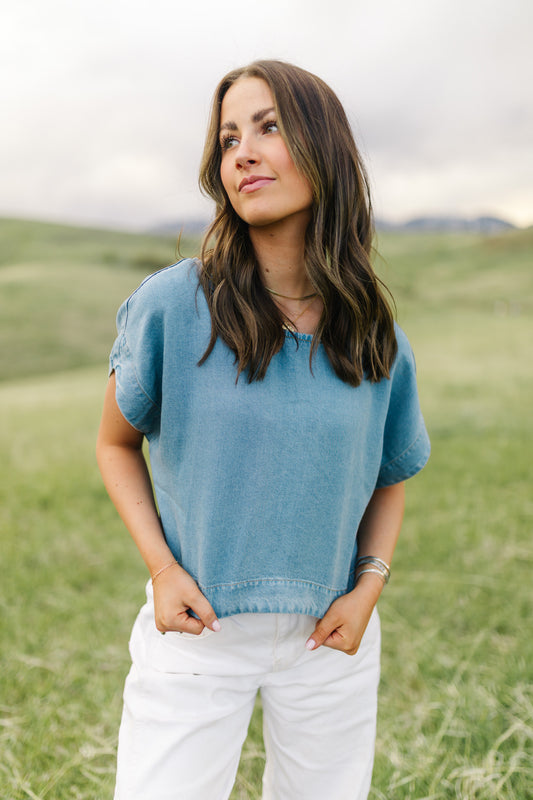 Denim Chambray Top